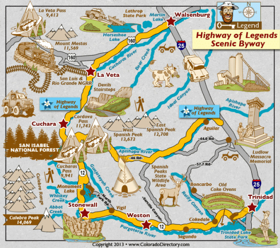 Highway of Legends Attractions in Weston, Colorado